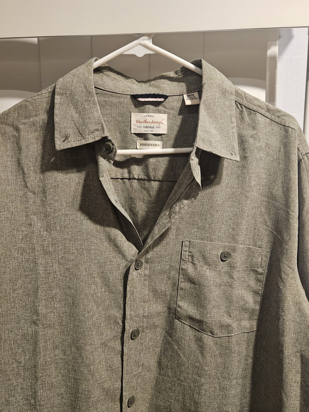 Weatherproof Men's Green Button-Up Shirt